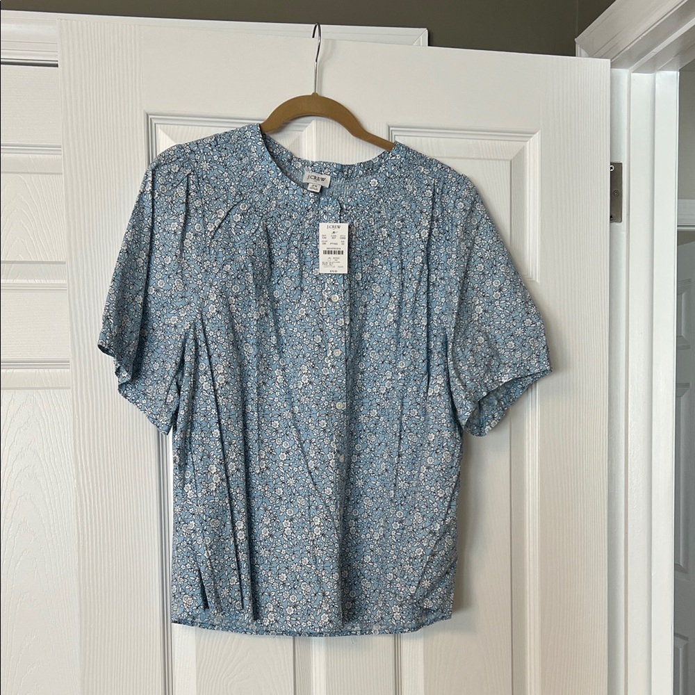 J. Crew Blue Floral Button Down Shirt